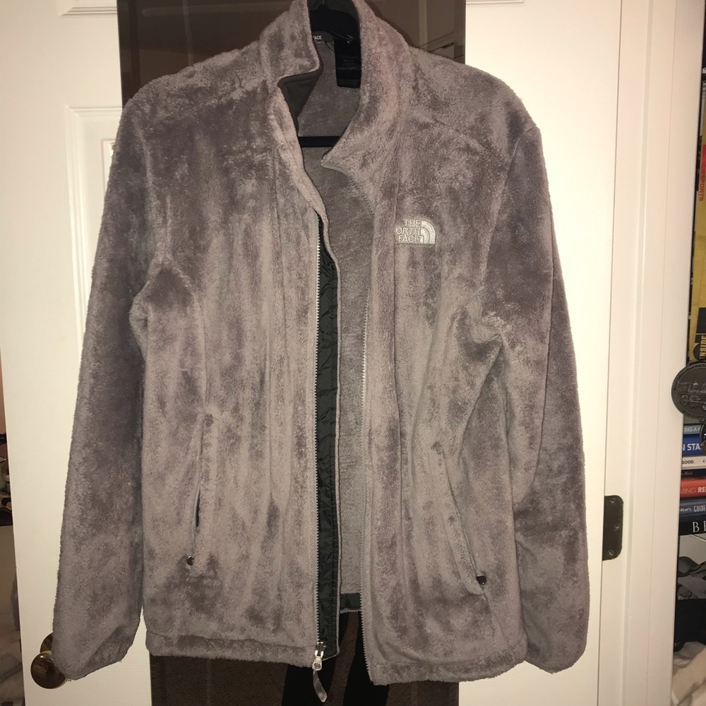 THE NORTH FACE Fuzzy Gray Full Zip Up